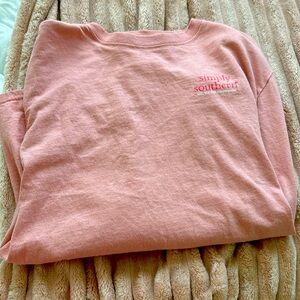 Simply southern long sleeve pink top